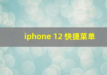 iphone 12 快捷菜单